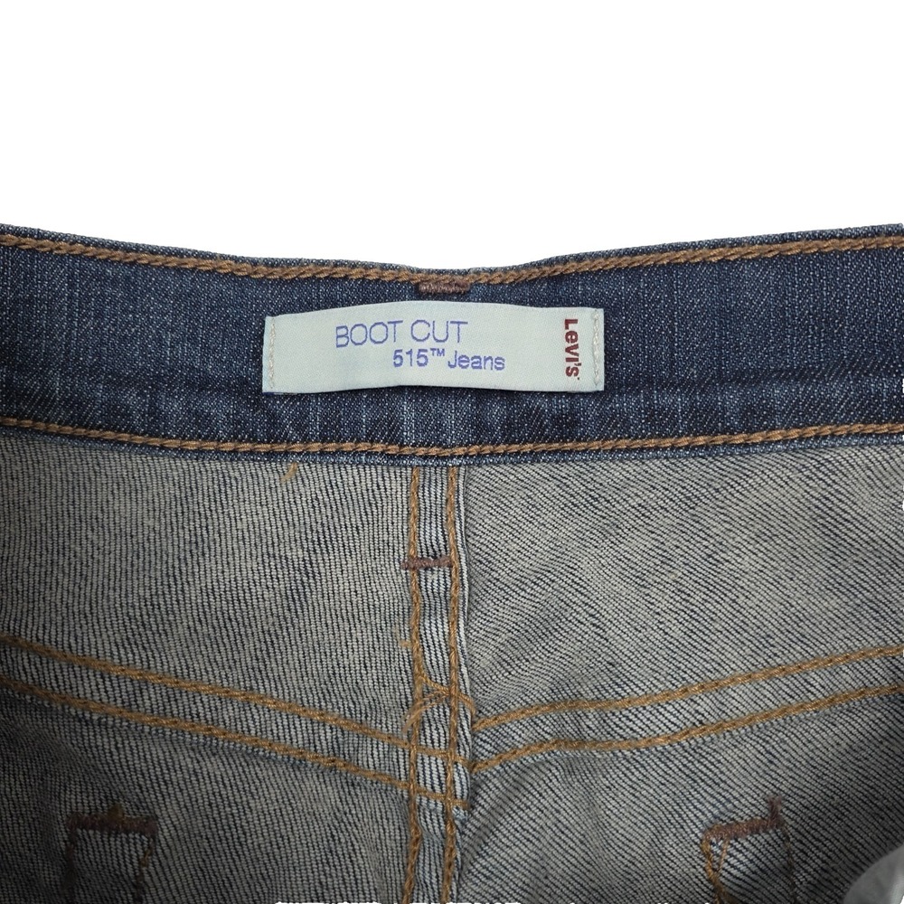 Levis 515 Jeans Sz 12 Short Womens Blue Pants Stretch Ladies Mid‎ Rise Bootcut - Picture 10 of 11